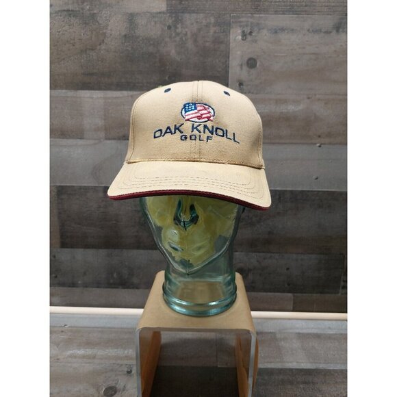 Hat Other - Oak Knoll Golf Course Ashland, Or Brown With Flag Logo Hook N Loop Hat